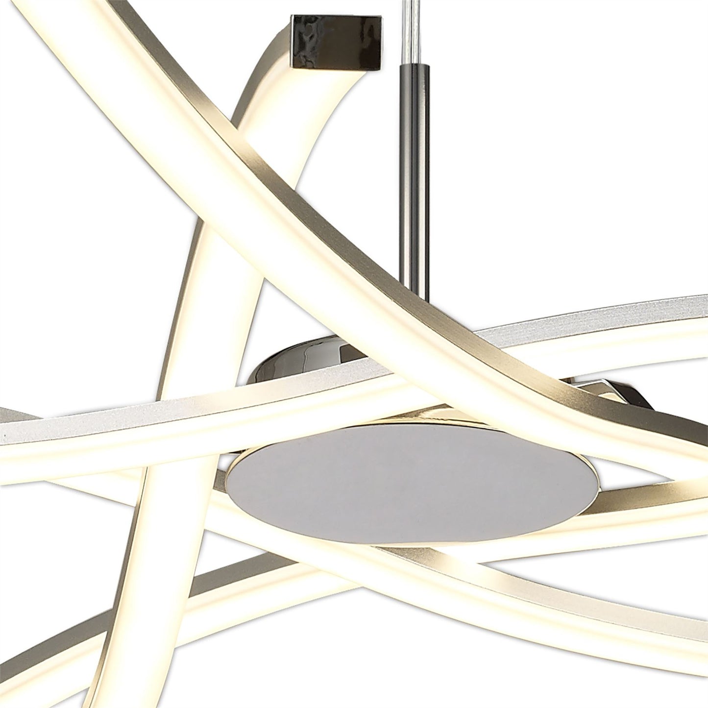 Mantra M5914 Aire LED Pendant 69cm Round 42W 3000K, 3700lm, Silver/Frosted Acrylic/Polished Chrome, 3yrs Warranty