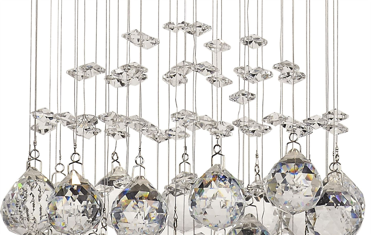 Diyas Colorado 25cm  Cluster 1 Light GU10 Polished Chrome/Crystal Ceiling Pendant Light Fitting