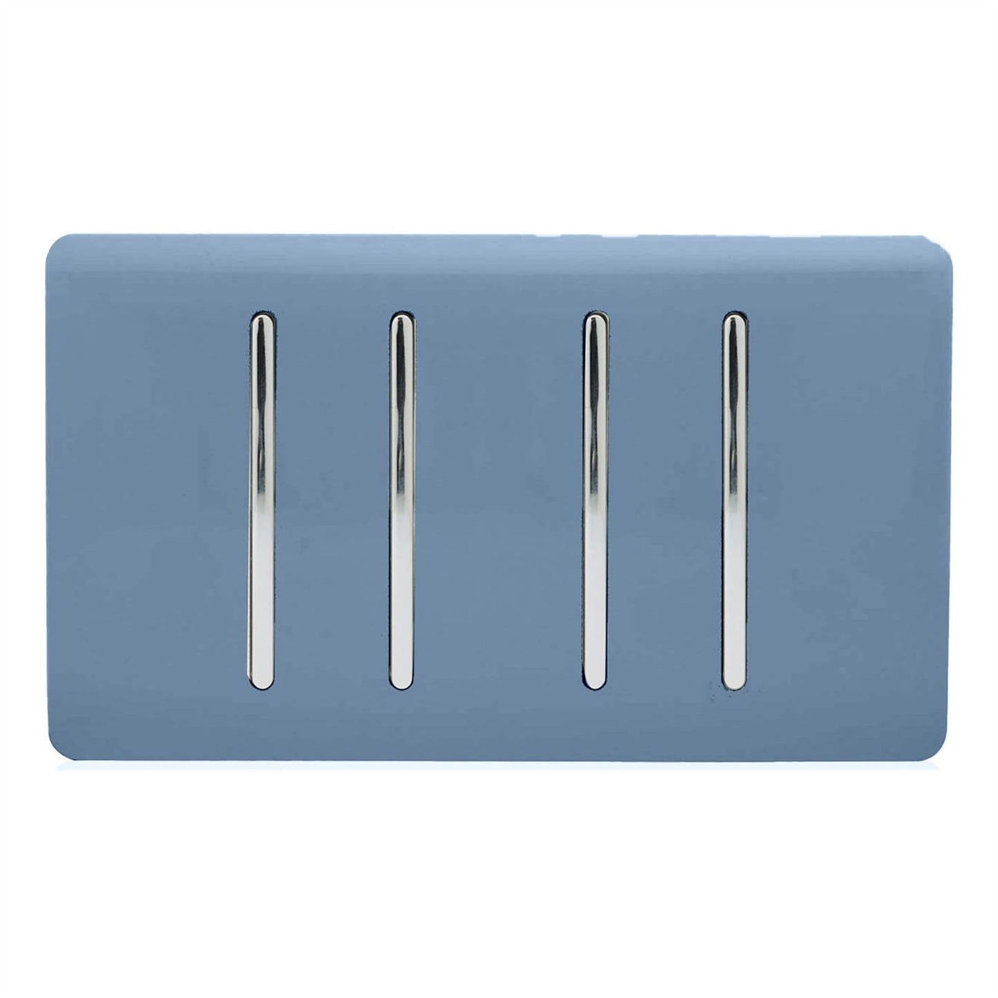 Trendi Artistic Modern Glossy 4 Gang 2 Way  Rocker Double Plate Tactile Light Switch Sky