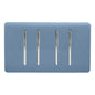 Trendi Artistic Modern Glossy 4 Gang 2 Way  Rocker Double Plate Tactile Light Switch Sky