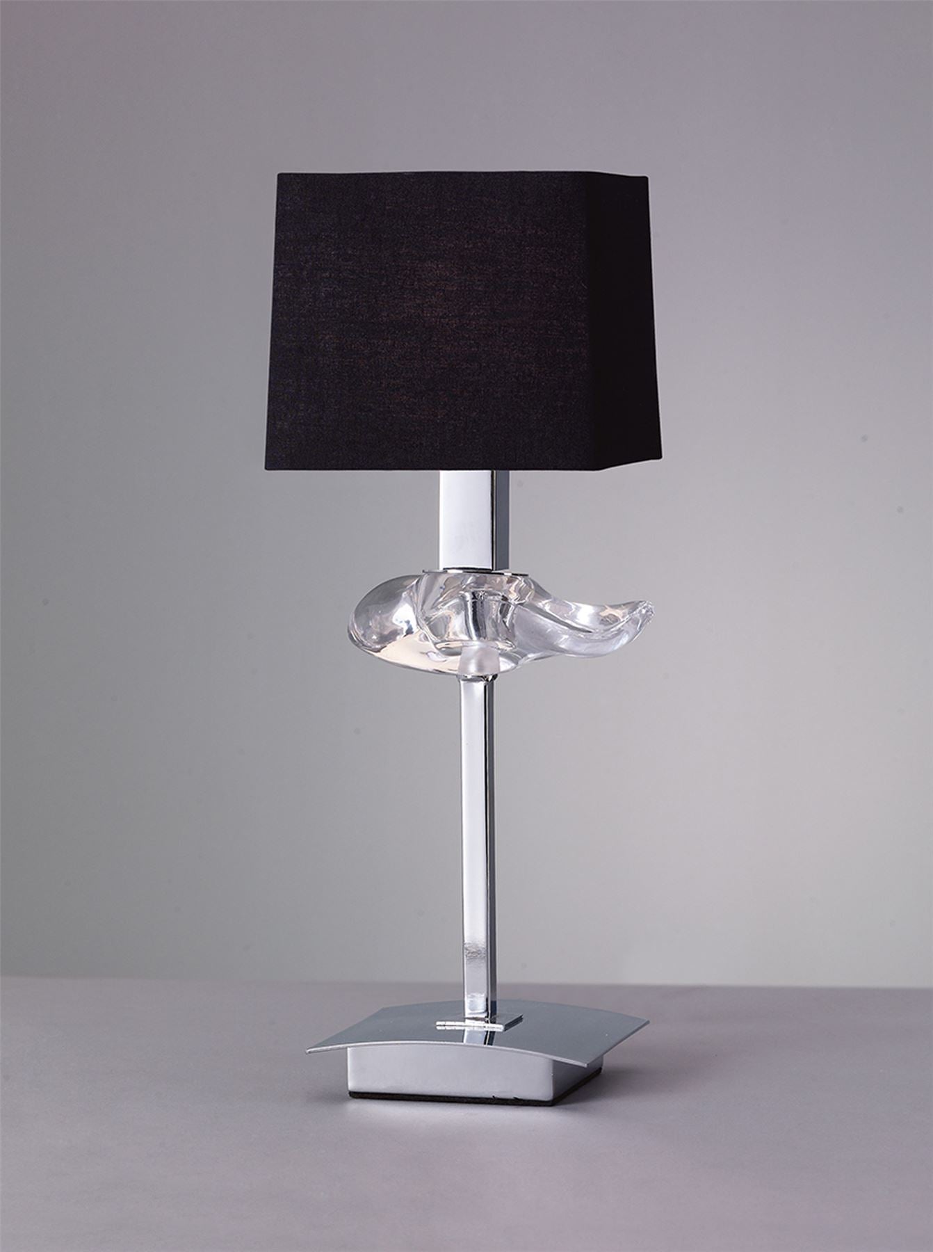 Mantra M0789 Akira Table Lamp 1 Light E14, Polished Chrome with Black Shade