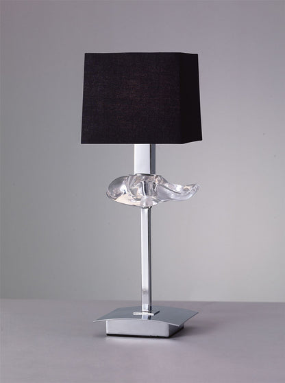 Mantra M0789 Akira Table Lamp 1 Light E14, Polished Chrome with Black Shade
