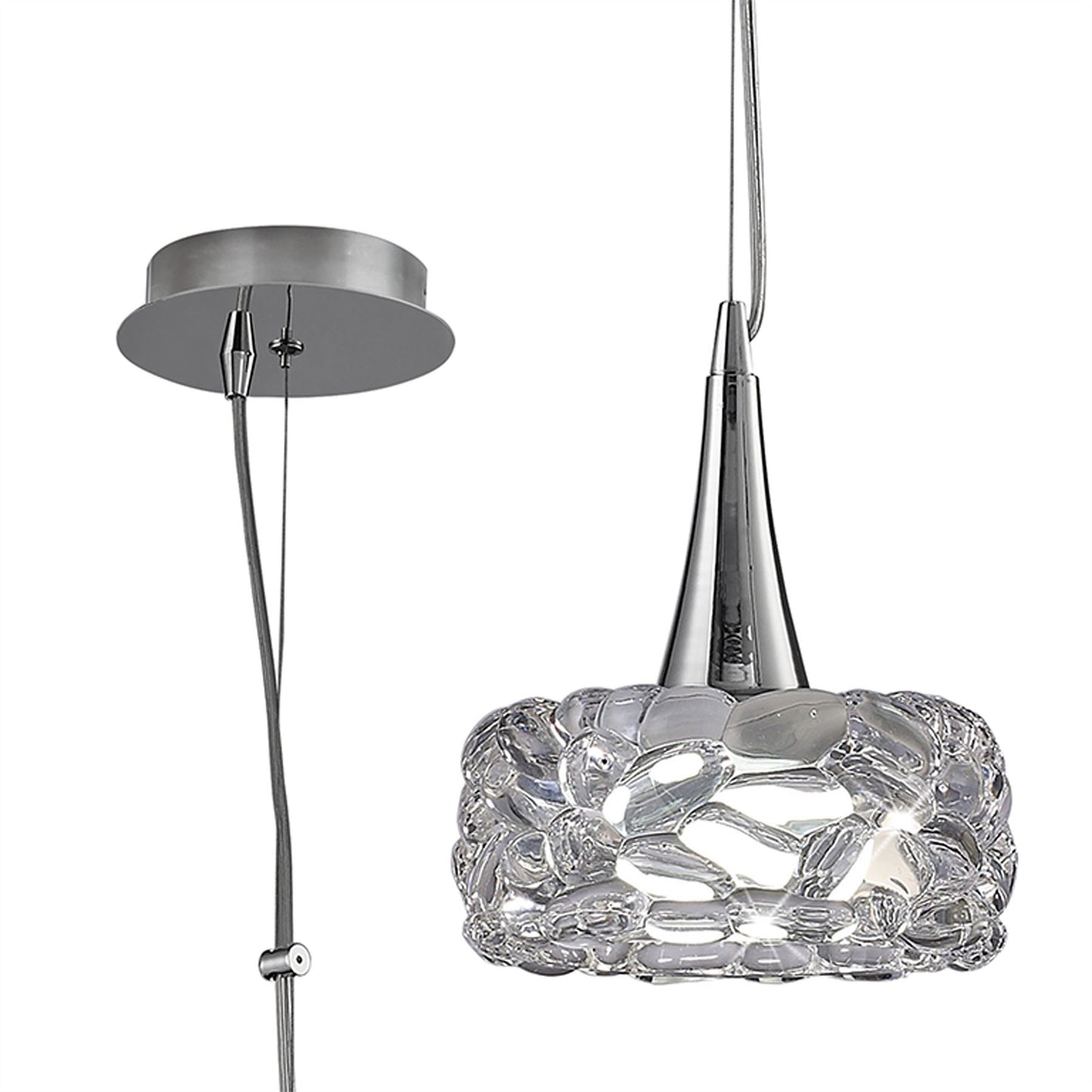 Mantra M3933 O2 Pendant 1 Light E27 Large, Polished Chrome
