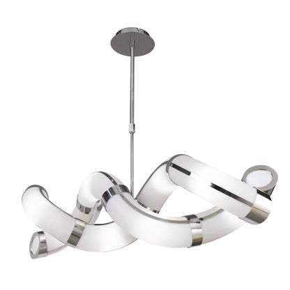 Mantra Guss GU10 Guss Rectangular Telescopic GU10 8 Light L1/SGU10 Twisted, Polished Chrome/White Acrylic, CFL Lamps INCLUDED