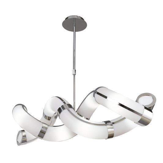 Mantra Guss GU10 Guss Rectangular Telescopic GU10 8 Light L1/SGU10 Twisted, Polished Chrome/White Acrylic, CFL Lamps INCLUDED