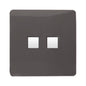 Trendi Artistic Modern Glossy 2 Gang Tactile RJ45 Cat 5e&Cat 6 PC Ethernet Socket Dark Brown