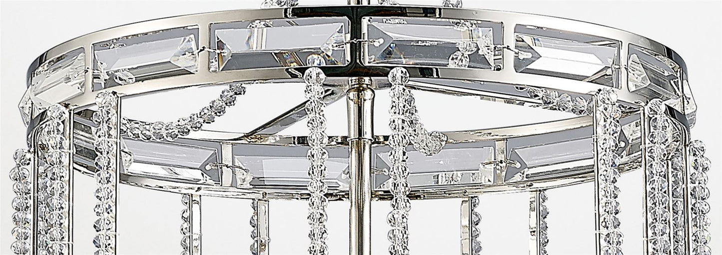 Diyas Adina  4 Light E14 Polished Nickel/Crystal Ceiling Pendant Light Fitting
