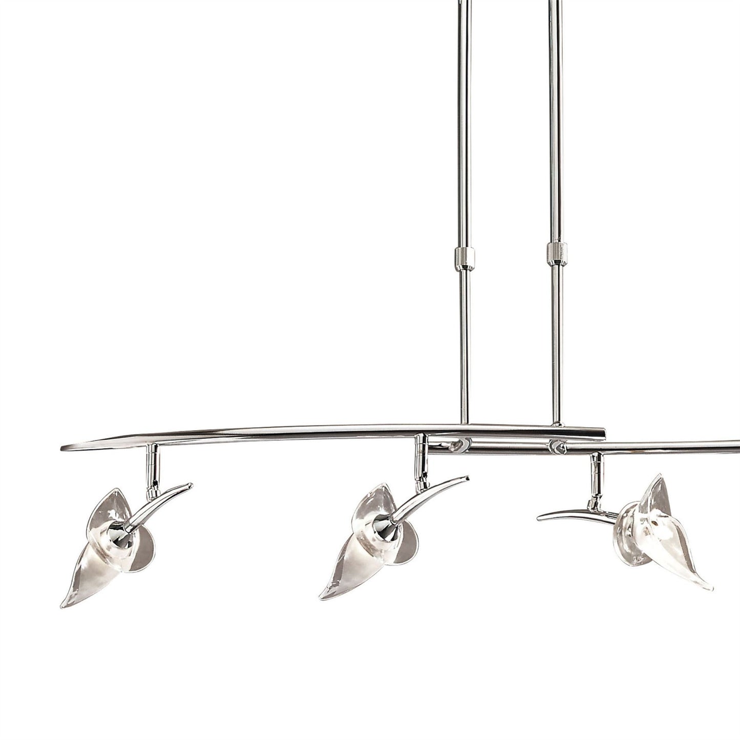 Mantra M0320 Flavia Telescopic Pendant Linear Bar 4 Light G9 with Adjustable Heads, Polished Chrome