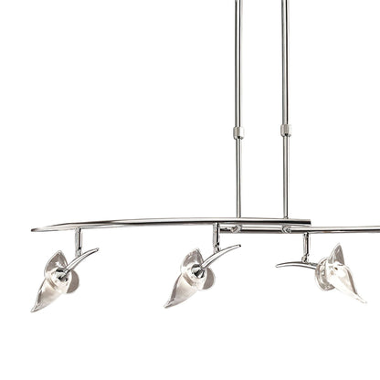 Mantra M0320 Flavia Telescopic Pendant Linear Bar 4 Light G9 with Adjustable Heads, Polished Chrome