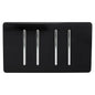 Trendi  4 Gang 2 Way Rocker Double Plate Light Switch in Black - ART-SS44BK