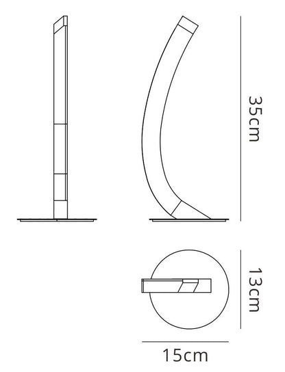 Mantra M3563 On Table Lamp Right 5W LED 3000K, 500lm, Polished Chrome/Frosted Acrylic, 3yrs Warranty