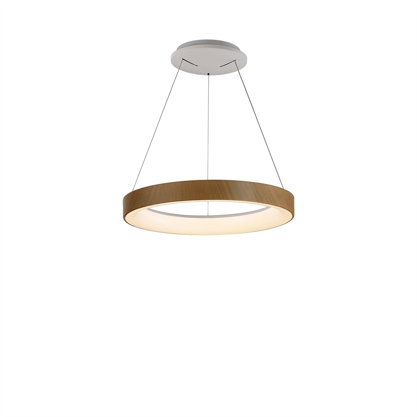 Mantra Fusion Niseko Ring Pendant 45cm 32W LED, 3000K-6000K Tuneable, 2560lm, Remote Control, Wood, 3yrs Warranty