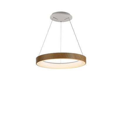 Mantra Fusion Niseko Ring Pendant 45cm 32W LED, 3000K-6000K Tuneable, 2560lm, Remote Control, Wood, 3yrs Warranty