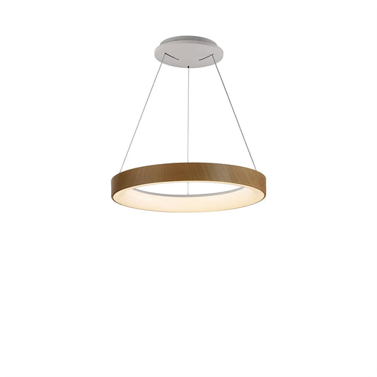 Mantra Fusion Niseko Ring Pendant 45cm 32W LED, 3000K-6000K Tuneable, 2560lm, Remote Control, Wood, 3yrs Warranty