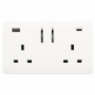 Trendi 2 Gang 13 Amp 2 x 3.1mA Type A&C USB Switched Plug Socket in Matt White - ART-SKT213USB31ACMWH