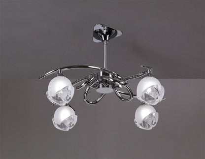 Mantra M0802 Fragma Telescopic Semi Flush Convertible 4 Light G9, Polished Chrome