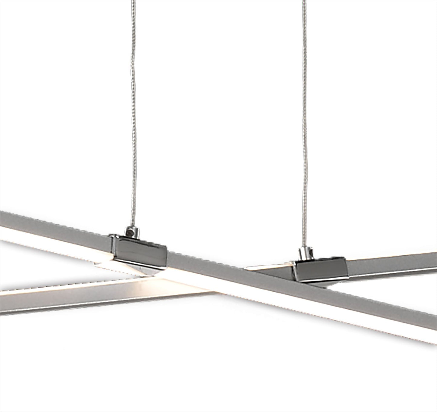 Mantra M5870 Bucle Linear Pendant 42W LED 3000K, 3650lm, Polshied Chrome, White, White Acrylic, 3yrs Warranty