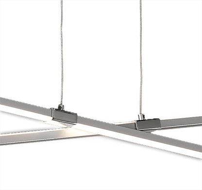 Mantra M5870 Bucle Linear Pendant 42W LED 3000K, 3650lm, Polshied Chrome, White, White Acrylic, 3yrs Warranty