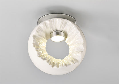 Diyas Salvio 12cm Ceramic  Round Sculpture 1 x 3W LED 4200K Chrome/White, Cut Out: 60mm, 3yrs Warranty  Ceiling Light Fitting