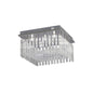 Diyas Capella Square Flush  6 Light G9 Polished Chrome/Glass Ceiling Light Fitting