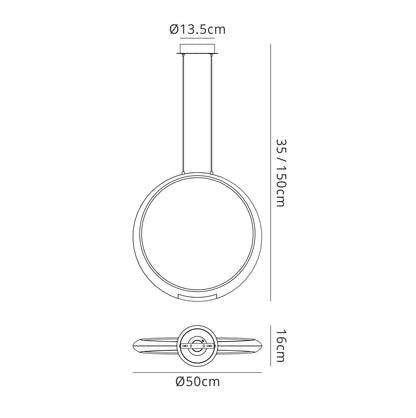 Mantra M6172 Ring Pendant 50cm Round, 23W LED, 3000K, 1600lm, Silver, 5yrs Warranty