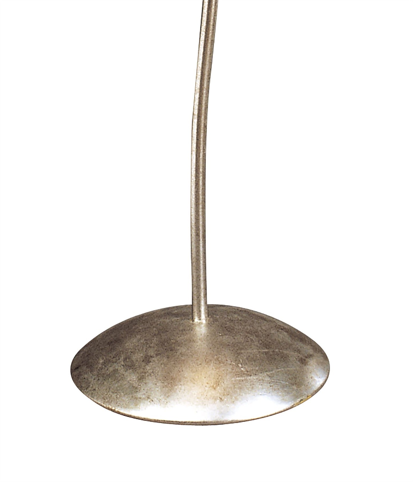 Mantra Paola Floor Lamp 1 Light E27, Silver Painted with Black Shade & Black Glass Droplets