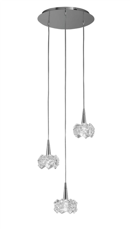 Mantra M3952 Artic Pendant 3 Light G9 Round, Polished Chrome