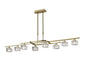 Mantra Zen PB Zen Rectangular Telescopic Convertible To Semi Flush 8 Light G9, Polished Brass