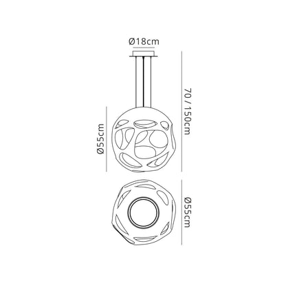 Mantra M5140 Organica Pendant 3 Light E27, Gloss White/Polished Chrome