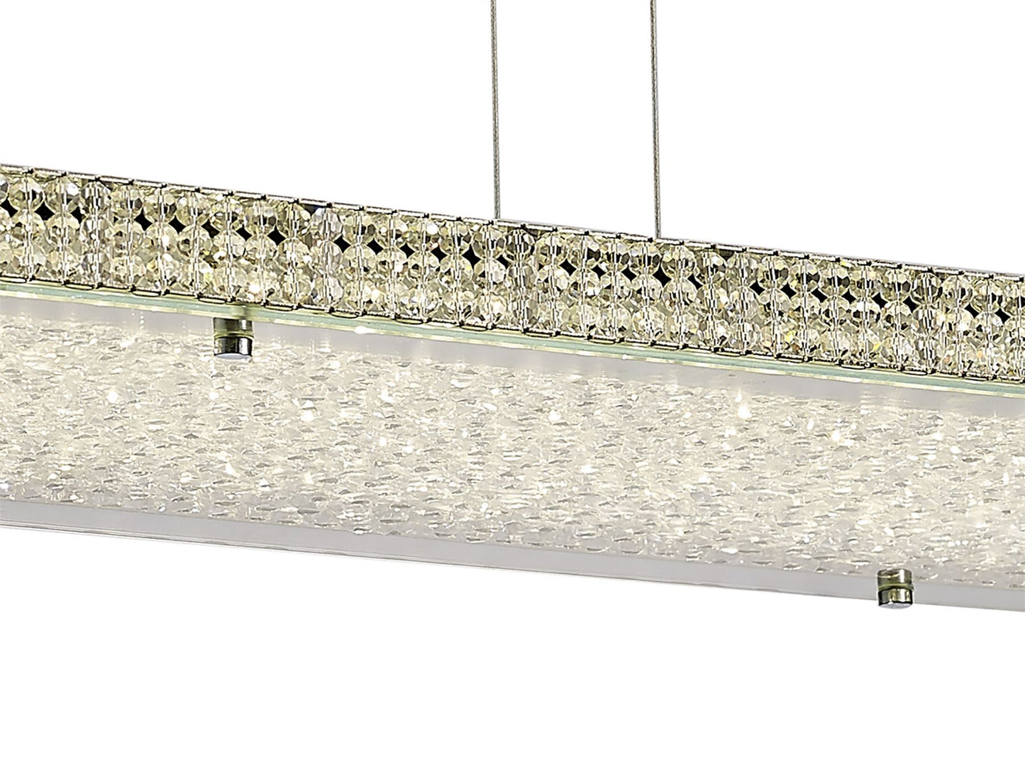 Diyas Amelia Linear  60W 5100lm LED C/W Remote 3000K-6000K Stainless Steel/Crystal Ceiling Pendant Light Fitting
