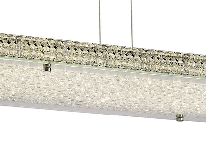 Diyas Amelia Linear  60W 5100lm LED C/W Remote 3000K-6000K Stainless Steel/Crystal Ceiling Pendant Light Fitting