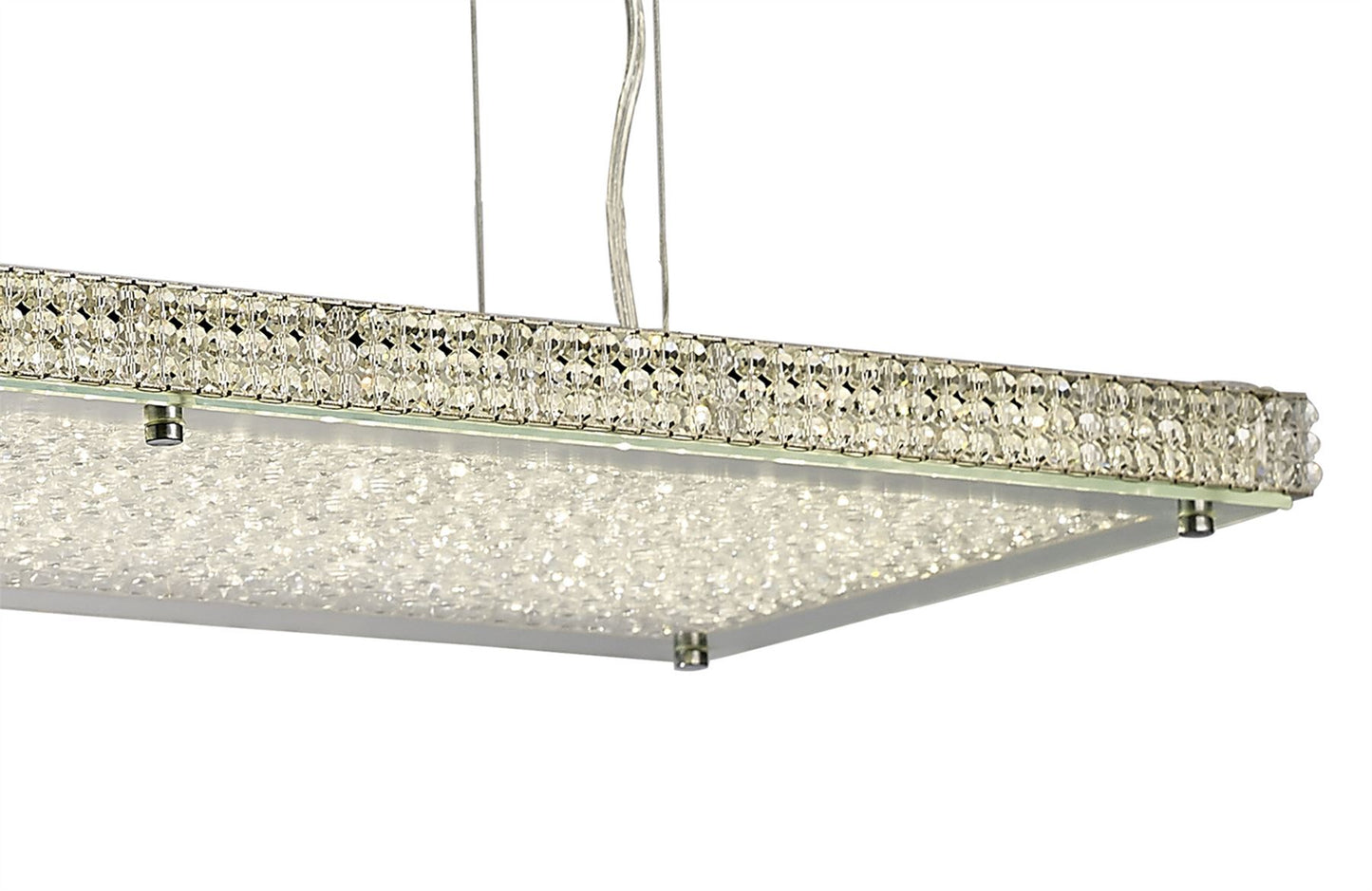 Diyas Amelia Linear  60W 5100lm LED C/W Remote 3000K-6000K Stainless Steel/Crystal Ceiling Pendant Light Fitting