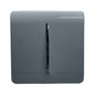 Trendi 1 Gang 2 Way 240V Screwless Raised Front Plate Plastic Artistic Modern Glossy 10 Amp Chrome Rocker Single Electrical Wall Light Switch  in Warm Grey