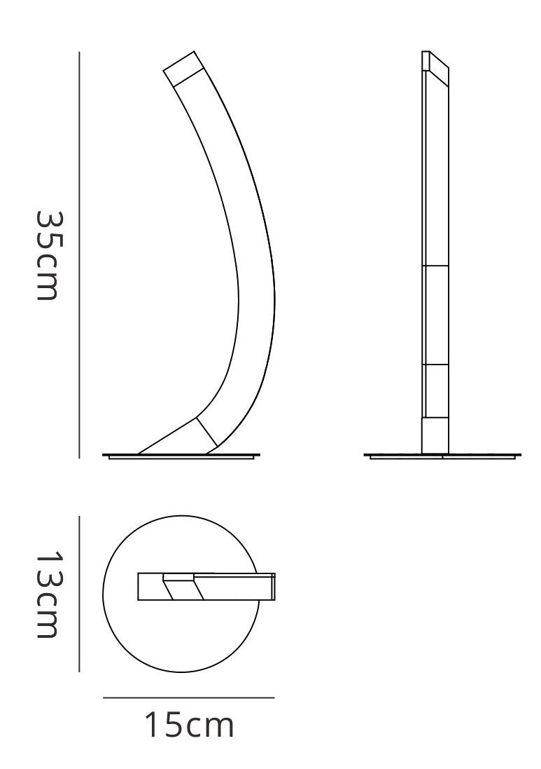 Mantra M3564 On Table Lamp Left 5W LED 3000K, 500lm, Polished Chrome/Frosted Acrylic, 3yrs Warranty