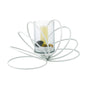 Diyas Home (DH) Oreo Candle Holder 8 Ring Large White/Clear Glass Art