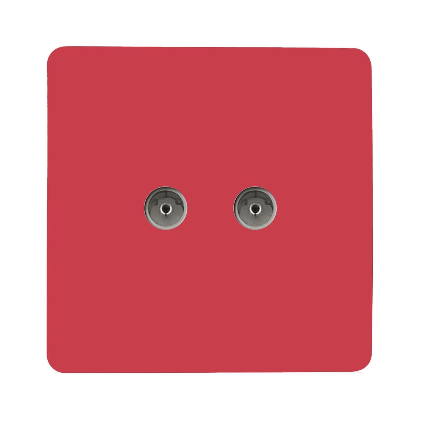 Trendi Artistic Modern Glossy Tactile 2 Gang TV Socket Strawberry