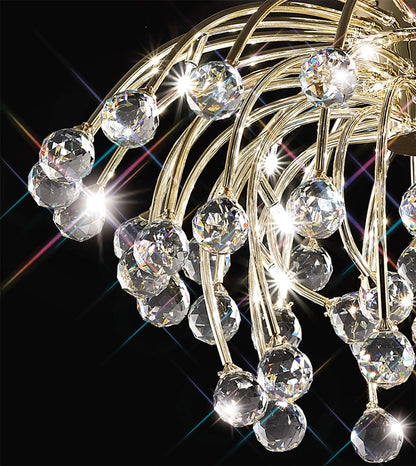 Diyas Xeena 60cm  10 Light G4 French Gold/Crystal, NOT LED/CFL Compatible Ceiling Light Fitting