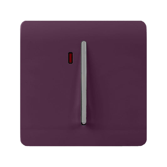 Trendi Artistic Modern Glossy 20 A Tactile Light Switch & Neon Insert Plum