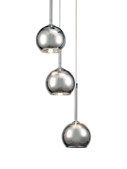 Deco Regina Pendant 3 Light G9 Polished Chrome/Chrome Plated Glass