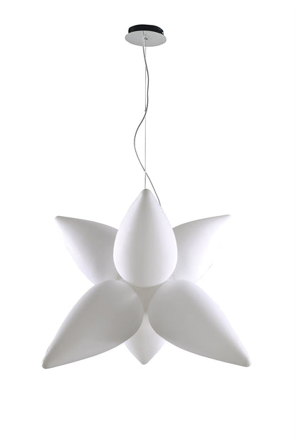 Mantra M1492 Palma Pendant 6 Light E27 Outdoor IP44, Matt White/Opal White