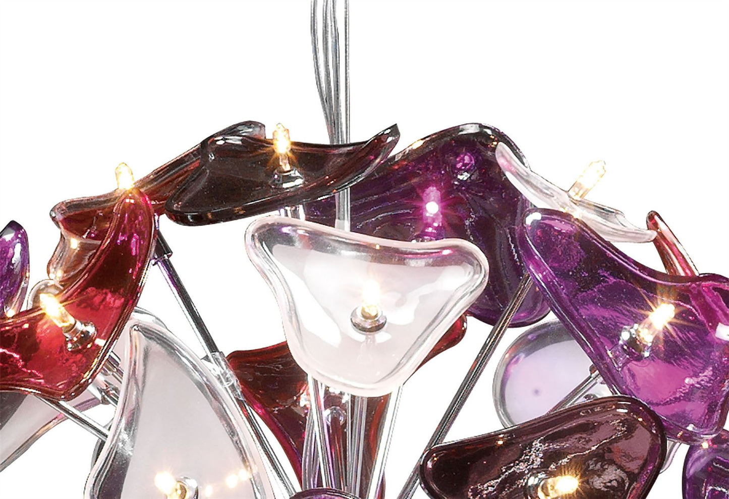 Mantra Otto 46cm Pendant 41 Light G4 Sphere, Polished Chrome/Frosted Glass/Multi-Colour Glass, NOT LED/CFL Compatible
