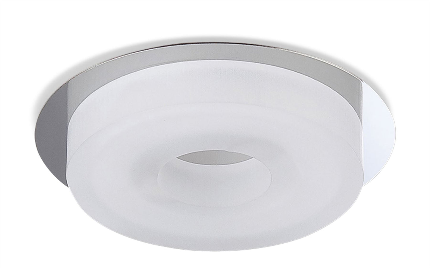Mantra Fusion Marcel Recessed Down Light 6W LED Round 3000K IP44, 550lm, Polished Chrome/Frosted Acrylic, Cut Out: 70mm, Driver Included, 3yrs Warranty