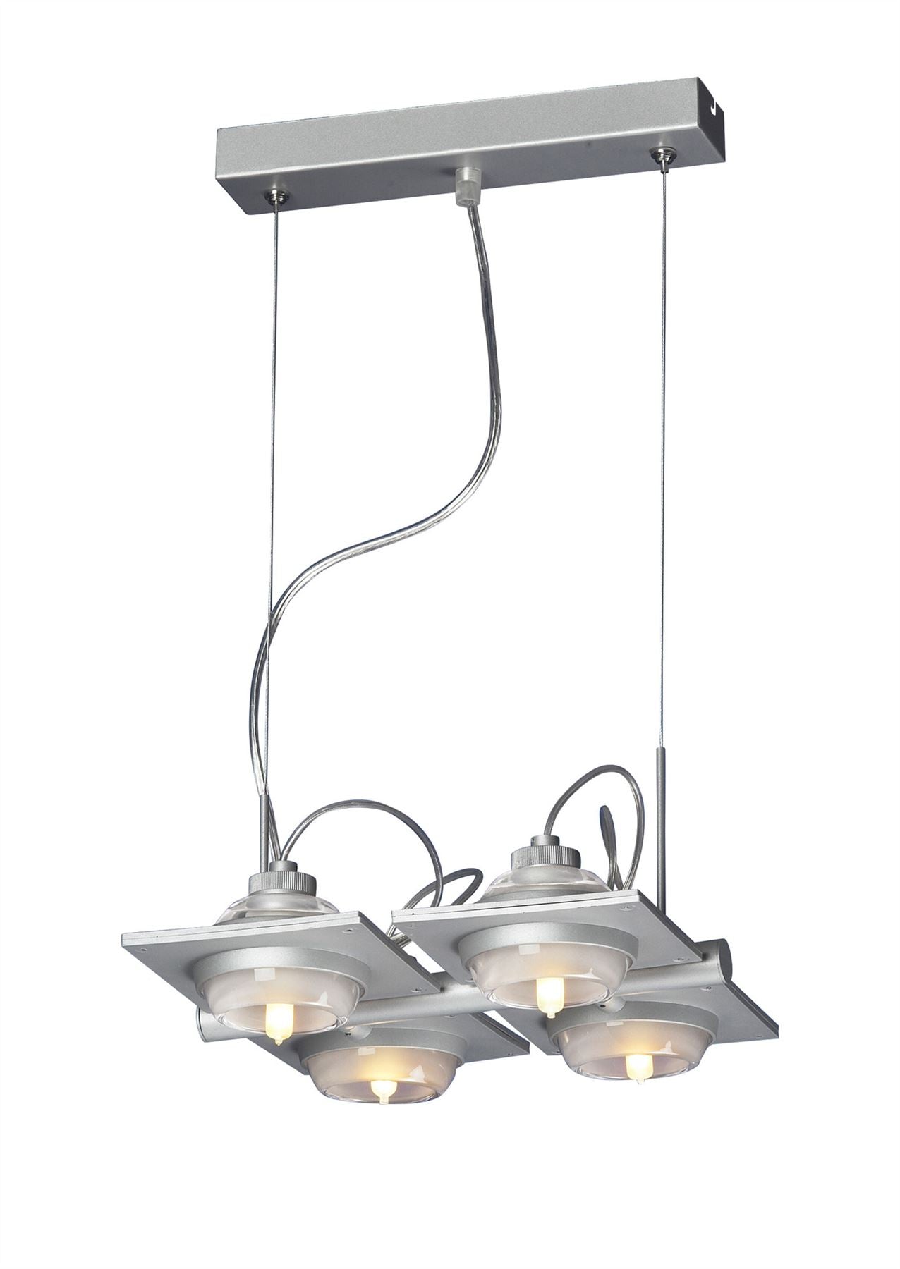 Mantra (0040 004) Ull Pendant 4 Light G9 Silver Grey