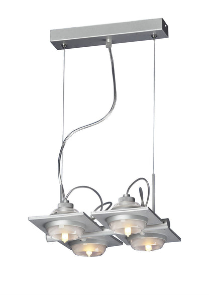 Mantra (0040 004) Ull Pendant 4 Light G9 Silver Grey