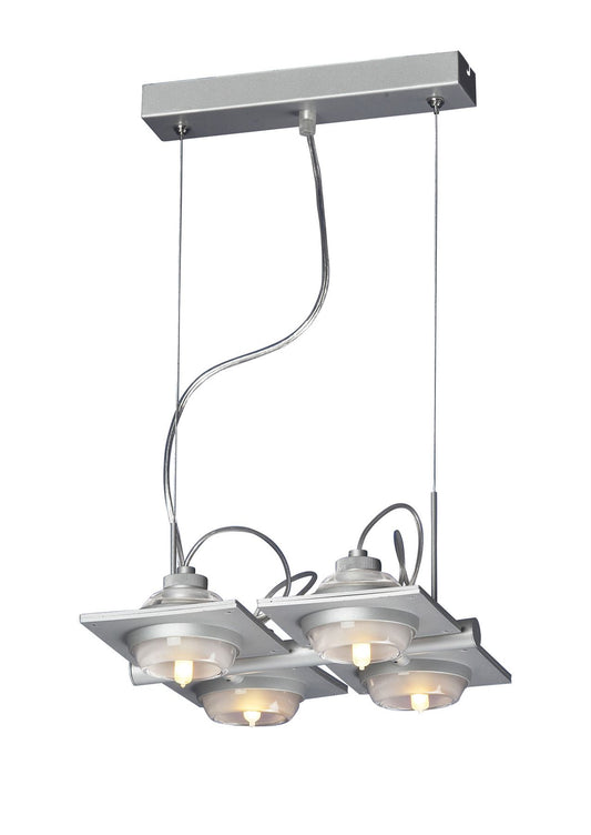 Mantra (0040 004) Ull Pendant 4 Light G9 Silver Grey