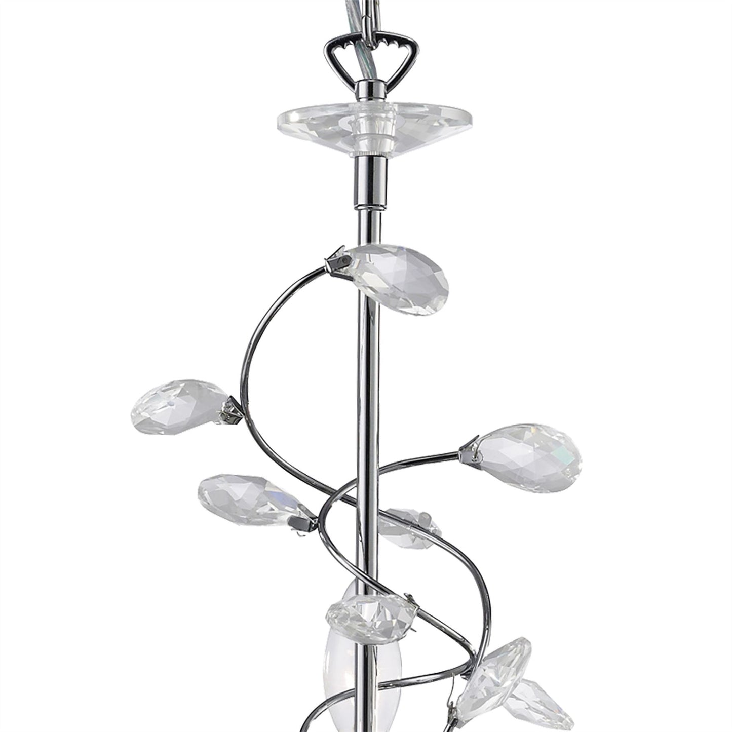 Diyas Willow 50cm  WITHOUT SHADE 3 Light E14 Polished Chrome/Crystal Ceiling Pendant Light Fitting