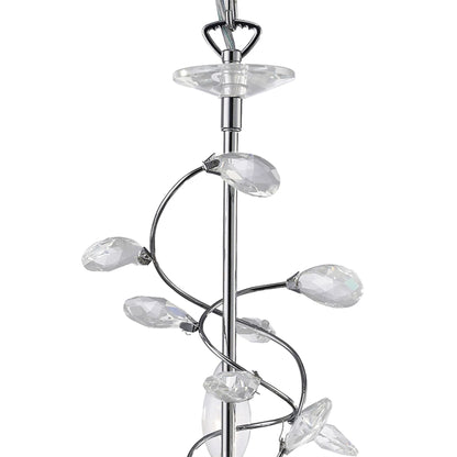Diyas Willow 50cm  WITHOUT SHADE 3 Light E14 Polished Chrome/Crystal Ceiling Pendant Light Fitting
