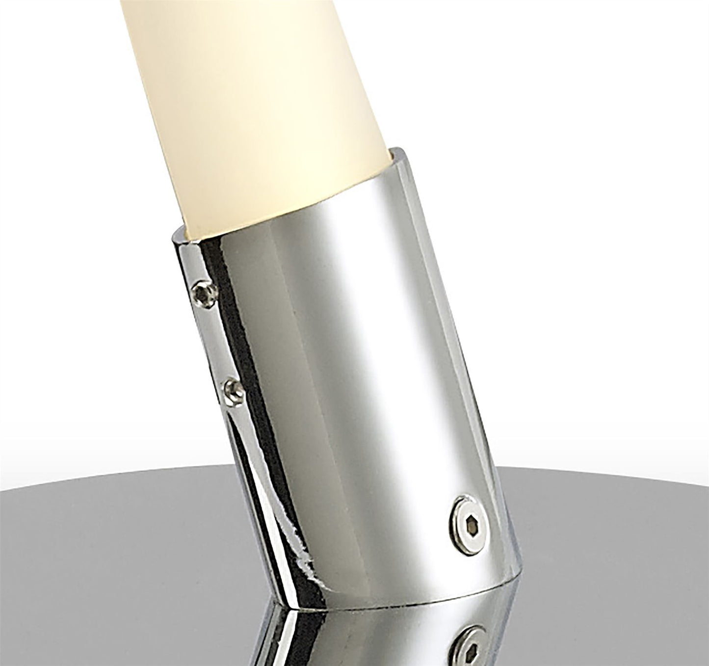 Mantra Armonia 1 Light Table Lamp, 10W LED, 3000K, 750lm, Polished Chrome/Frosted Acrylic, 3yrs Warranty