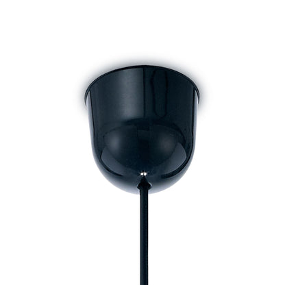 Deco Dako Black Pendant 1 Light E27 with 350 x 250mm Metallic Bronze Finish Cylinder Shade, c/w Ceiling Bracket