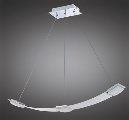 Mantra Fusion Thea Linear Pendant 3 Light 21W LED 3000K, 1890lm, Satin Aluminium, Frosted Acrylic, 3yrs Warranty